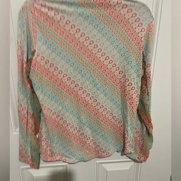 Ibkul Outdoor Long Sleeve Tennis Golf 1/2 Zip Pullover UPF 50 Geometric Medium - Picture 9 of 10